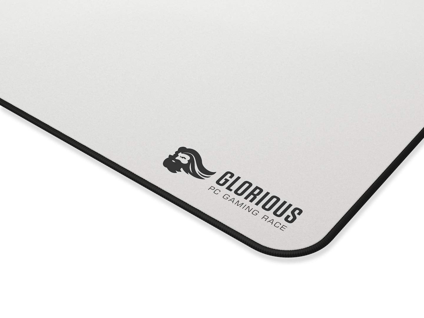 GLORIOUS Extended Gaming Mouse Pad/Mat - Long White Cloth Mousepad, Stitched Edges | 11"x36" (GW-E)