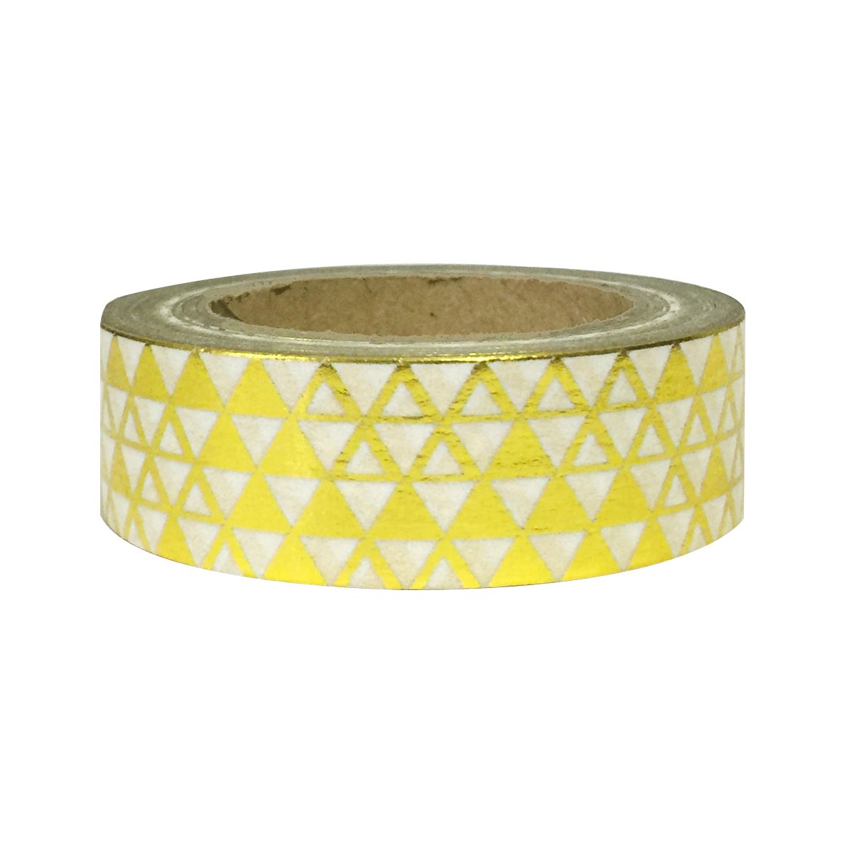 Wrapables Colorful Washi Masking Tape, Metallic Gold Pyramids
