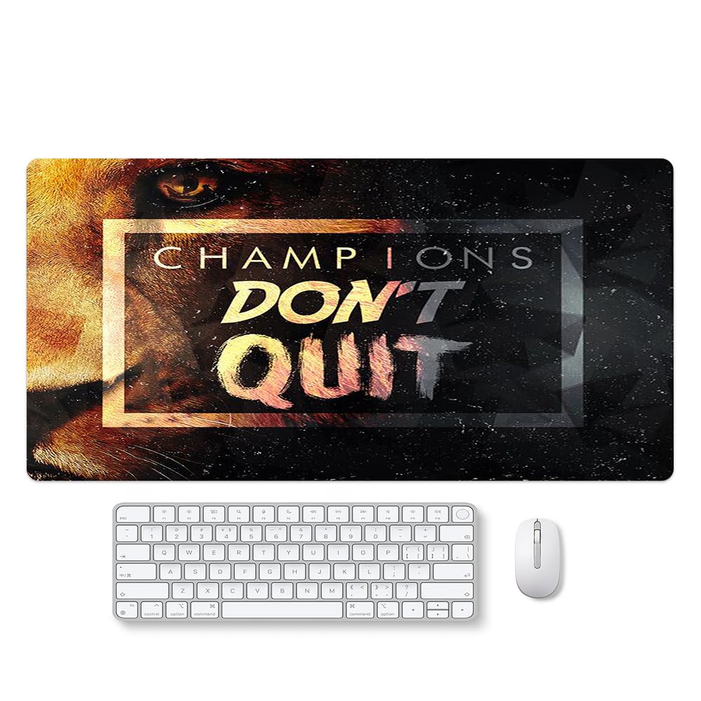 Reateforin Champions Don’t Quit Inspirational Mousemat Large Gaming Mouse Pad Extended Desk