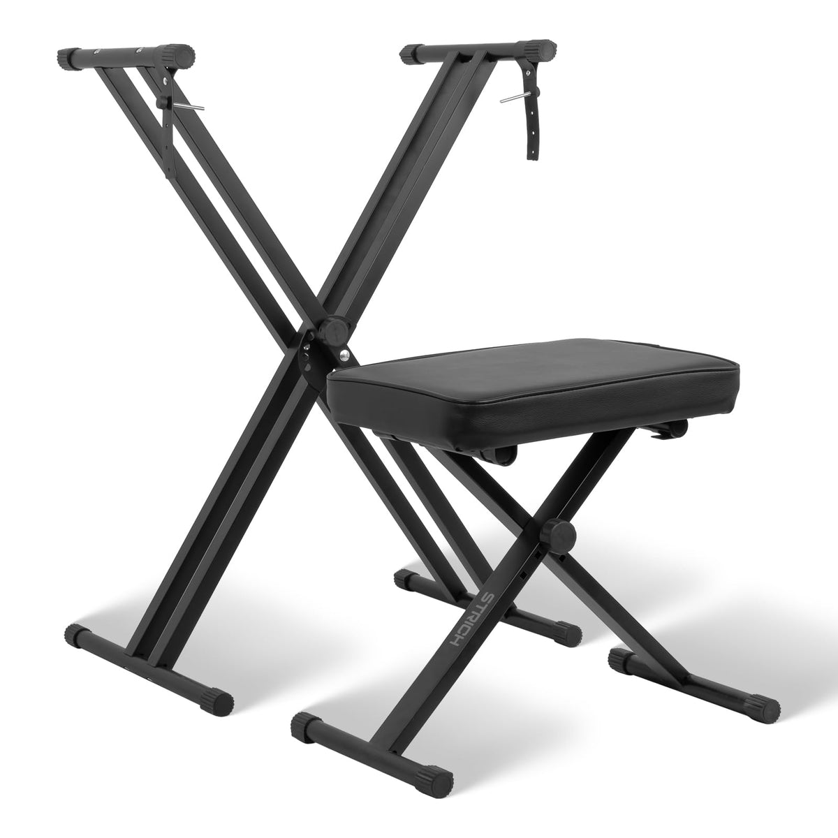 STRICH Piano Keyboard Stand Stool Set, Adjustable Double X-Style Portable Stand for 54-88 Key