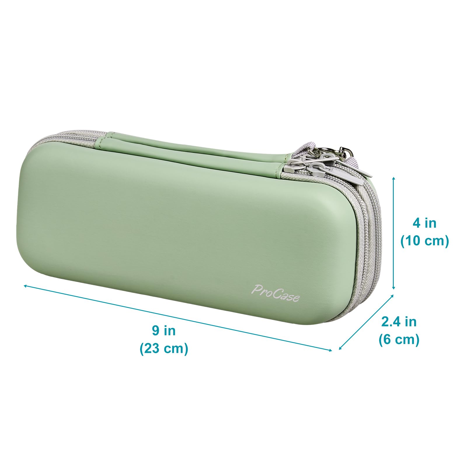 ProCase 2-Layer Hard Pencil Case, Large Capacity Storage Pouch, Sagegreen