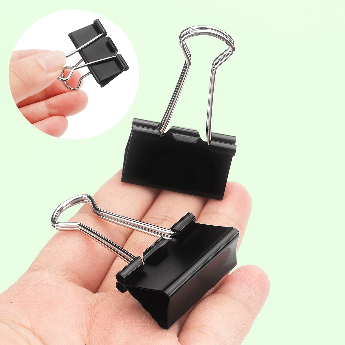 ZZTX 36 Pack Binder Clips 1.3 Inches Black