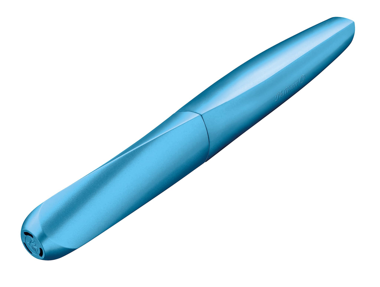 Pelikan Twist Fountain Pen with 2 Ink Cartridges, Medium Nib, Frost Blue, Boxed (811255)