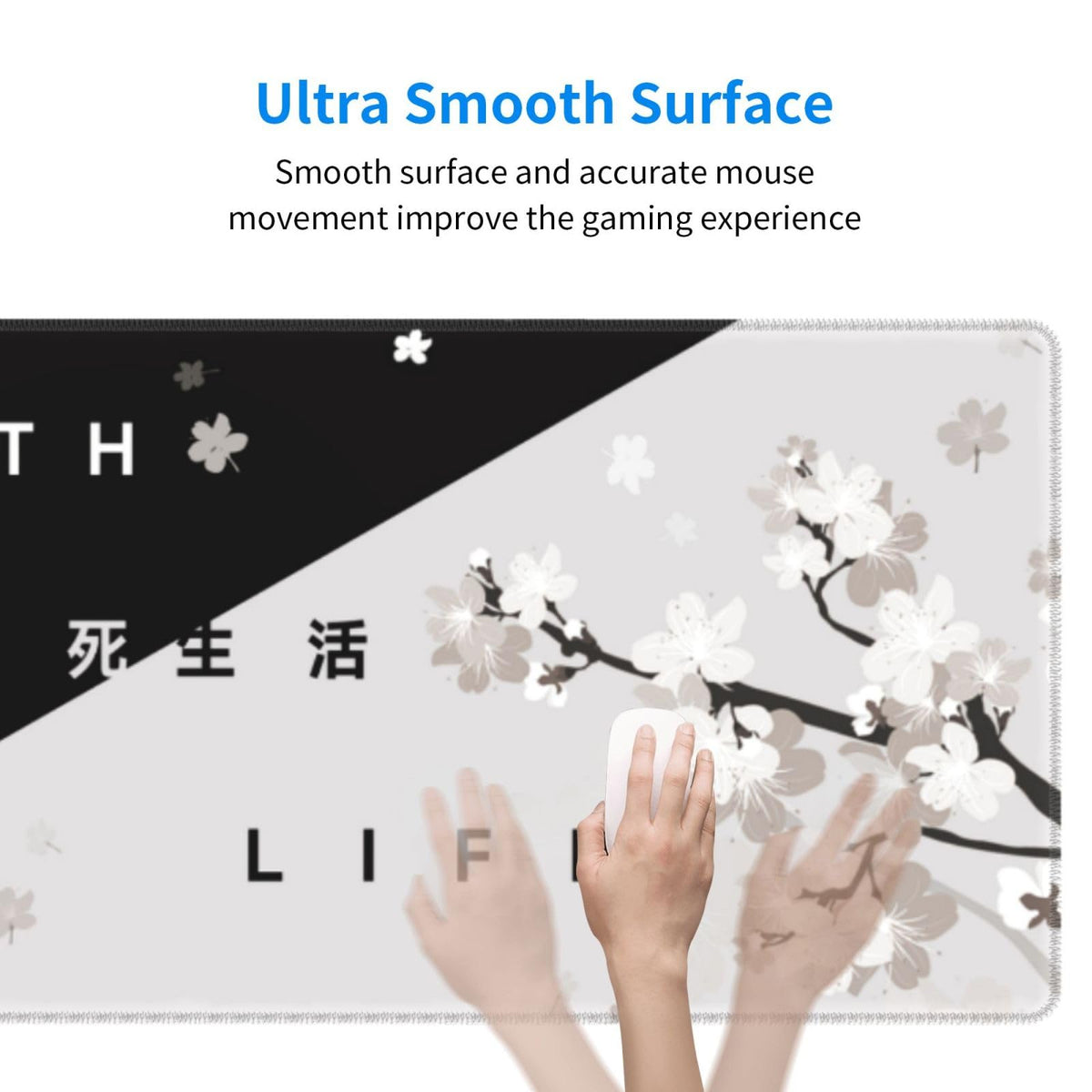 Extended Gaming Mouse Pad, Large Gaming Mouse Waterproof with Stitched Edges, Non-Slip Desktop Pad