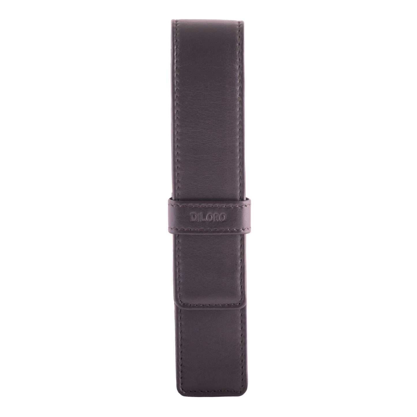 DiLoro Leather Single Pen Case Pencil Pouch Holder for One Fountain Ballpoint Rollerball Pen and