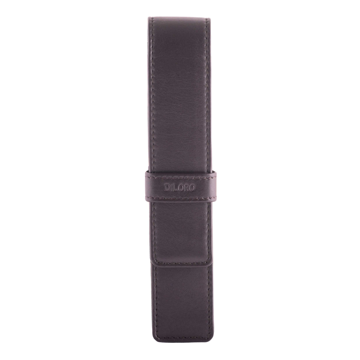DiLoro Leather Single Pen Case Pencil Pouch Holder for One Fountain Ballpoint Rollerball Pen and