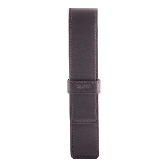 DiLoro Leather Single Pen Case Pencil Pouch Holder for One Fountain Ballpoint Rollerball Pen and