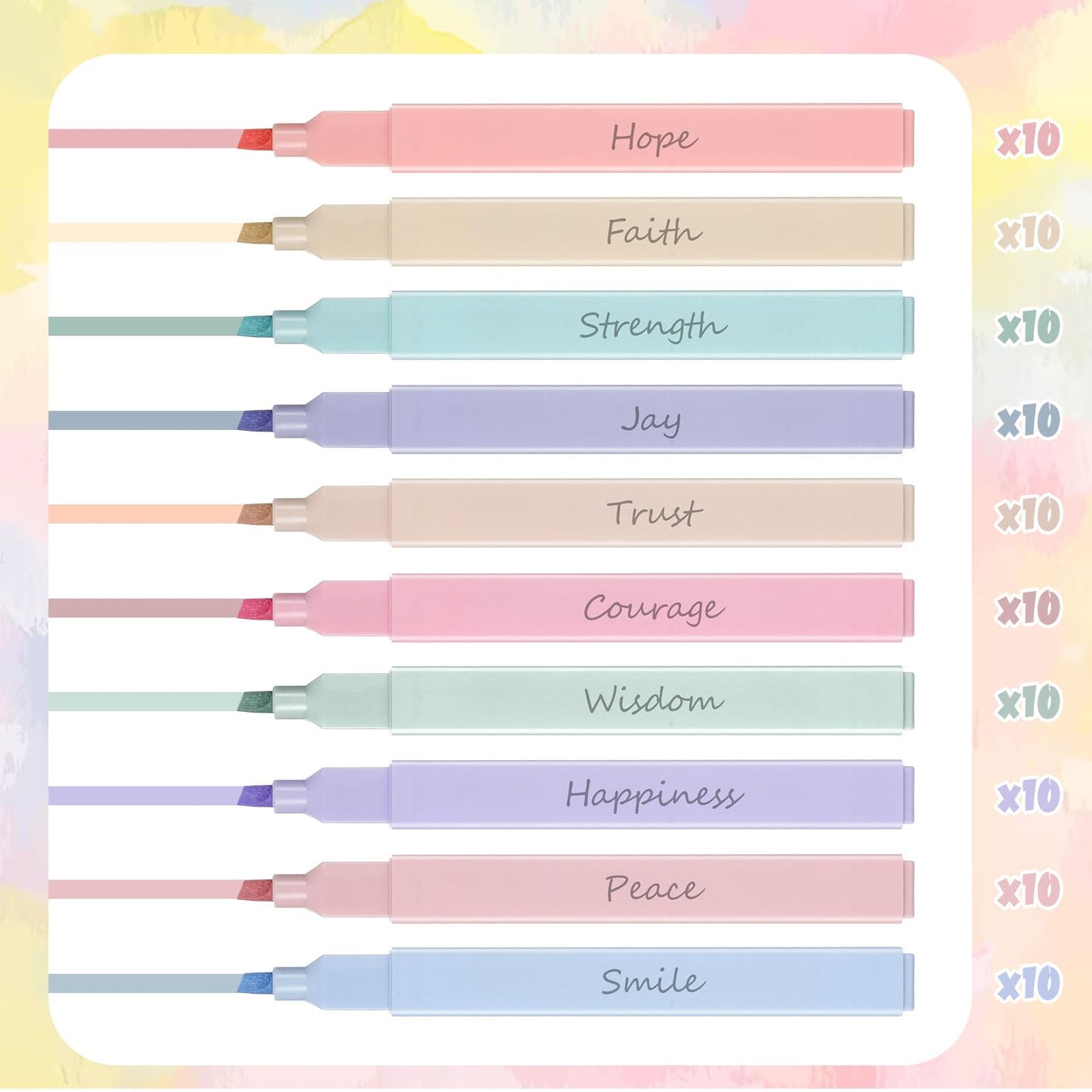 Qeeenar 100 Pcs Bible Highlighters with Soft Cute Aesthetic No Bleed Inspirational Highlighter