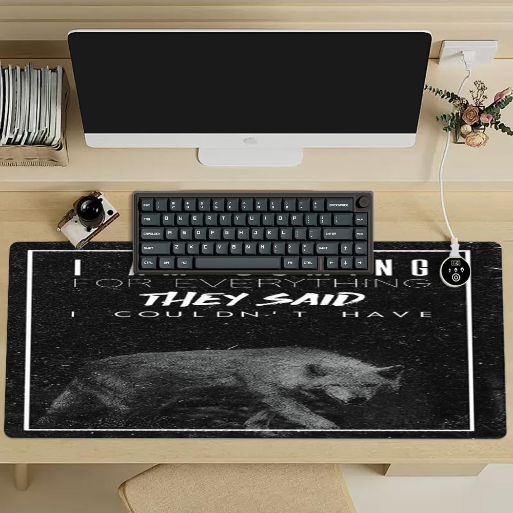 Reateforin Inspirational Quote Mouse Pad for Guys,Black Large Mouse Pad for Mens Lion Animal