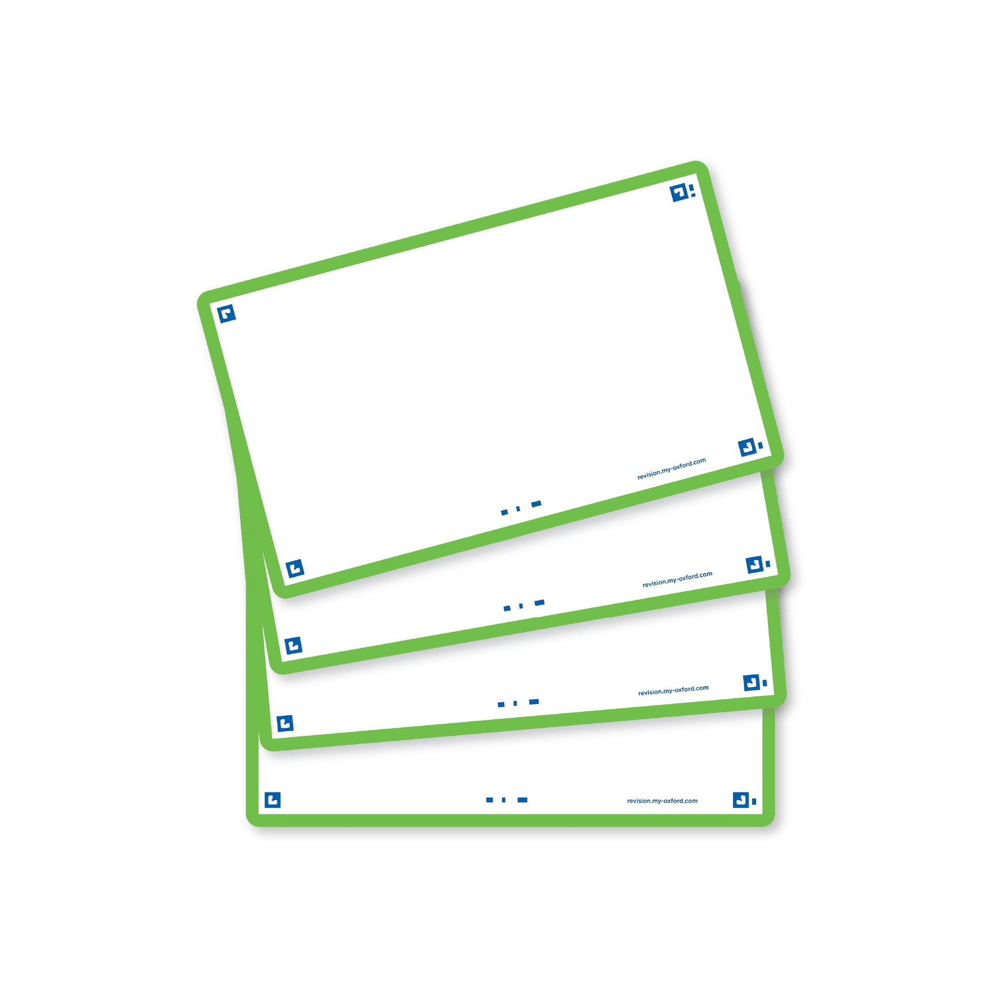 Flash Cards by Oxford, Blank with Green Frame, Pack of 80 Cards, 7.5x12.5cm Size