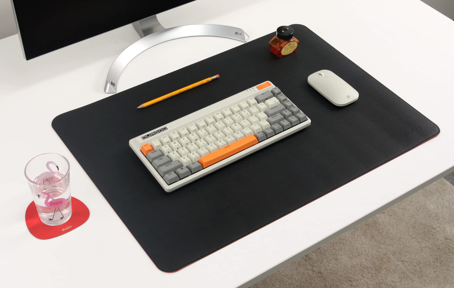 NODITO Dual-Sided Leather Desk Pad,Blotter for Laptop Computer,Mouse Pad,Writing,Drawing,Arts and