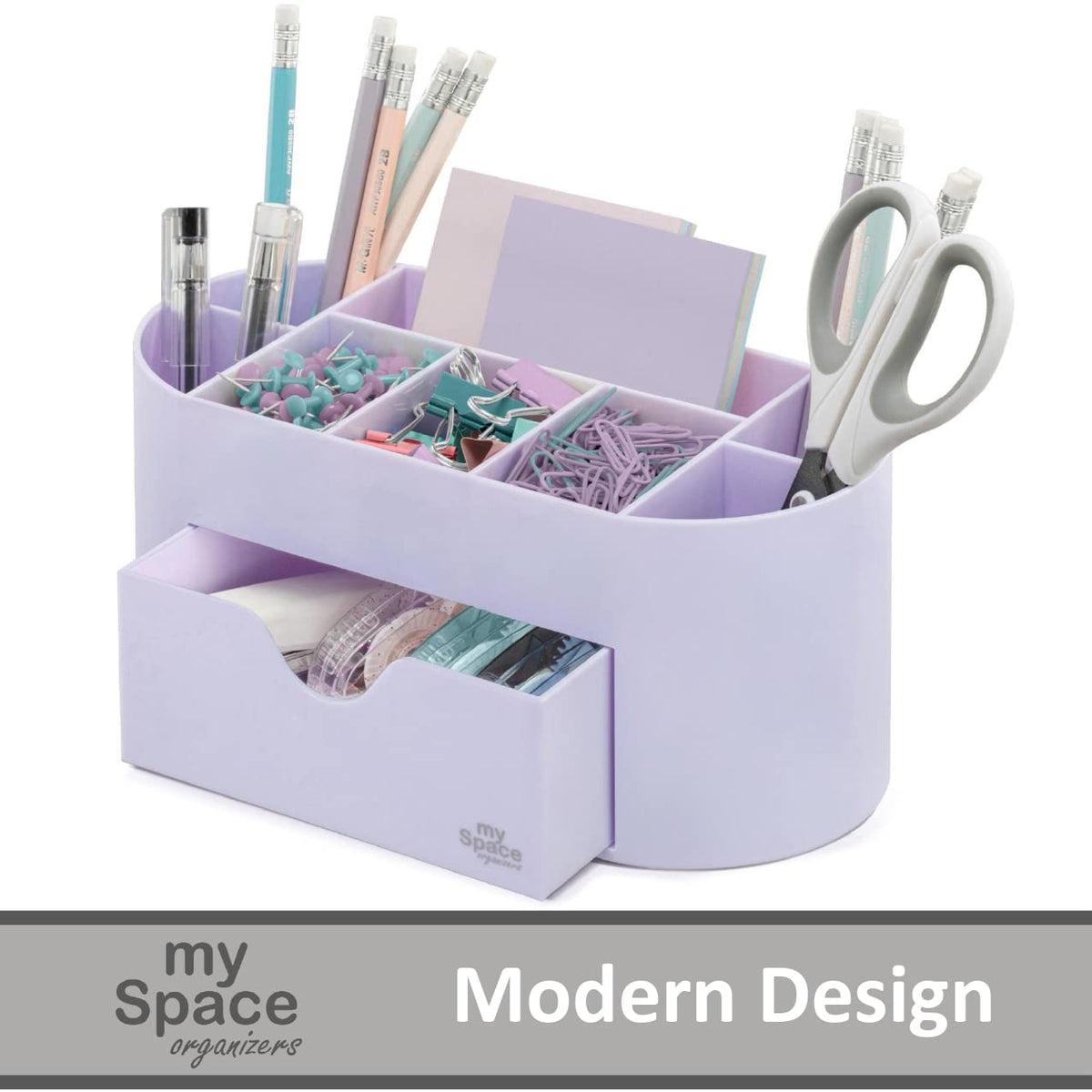 My Space Organizers Lavender Desk Organizer for Office Supplies and Desk Accessories - Pen Holder