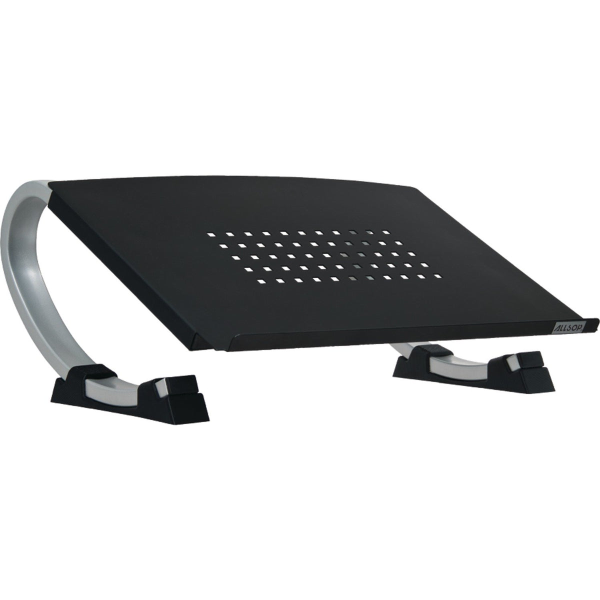 Allsop Redmond Adjustable Laptop Stand, Vented Curved Sturdy Metal Ergonomic Riser, Black (ASP30498)