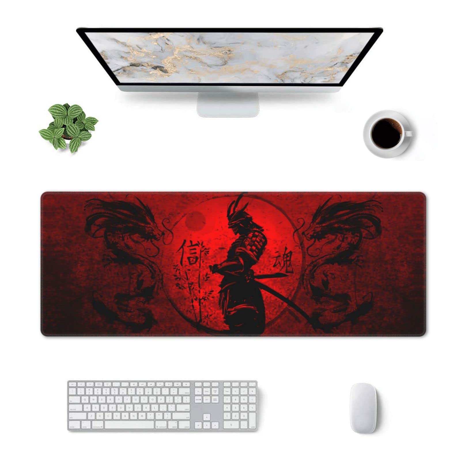Japanese Samurai Mouse Pad XL Extended Desk Mat, Computer Mousepad