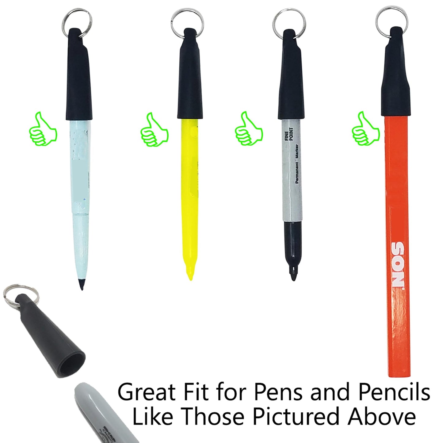Specialist ID 5 Pack Custom Logo Retractable Pen Reel with Dome Label - Heavy Duty Personalized