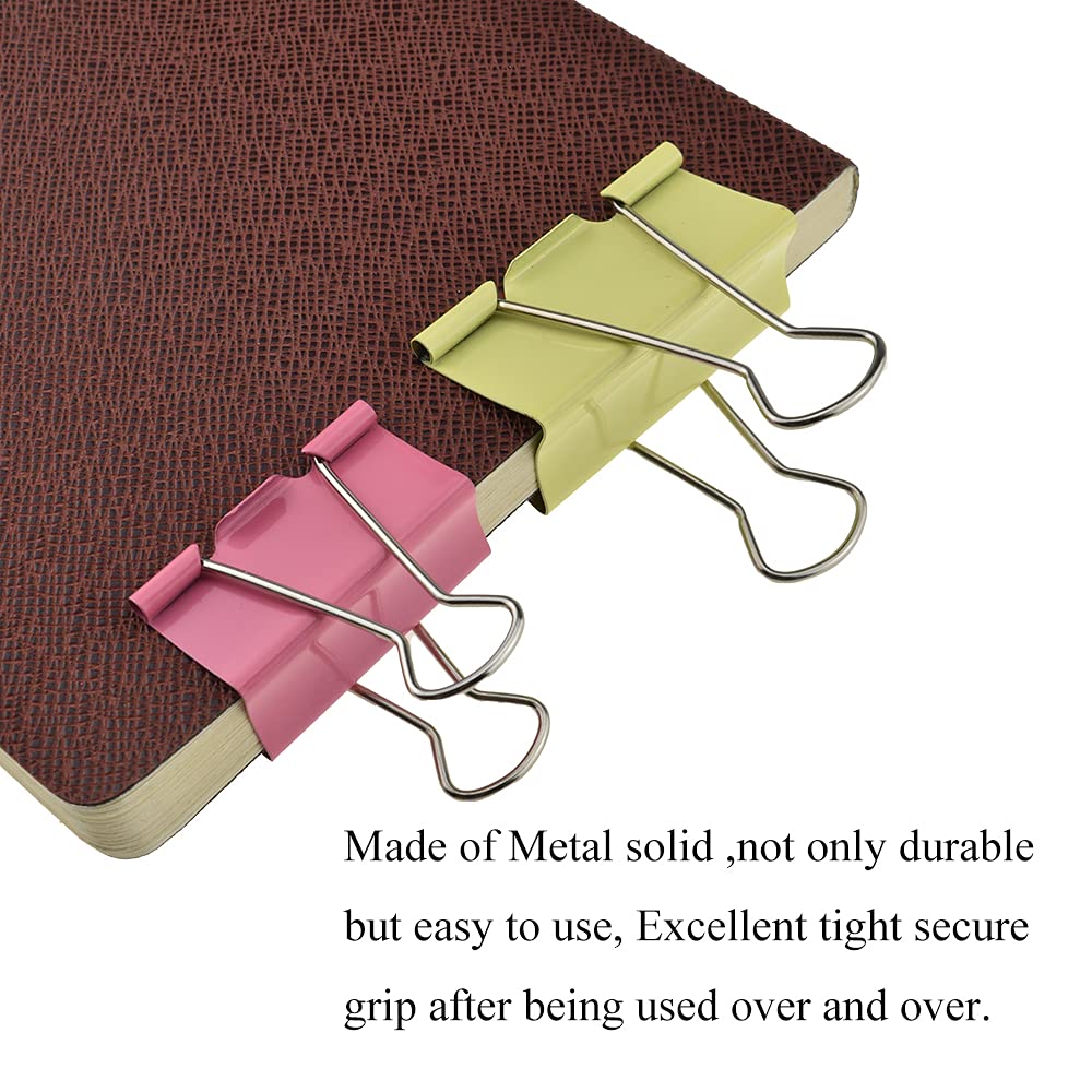 HAHIYO Binder Clips Paper Clamps Spring Steel Sturdy Large 1.97 inches Width 0.59 Inch Capacity No