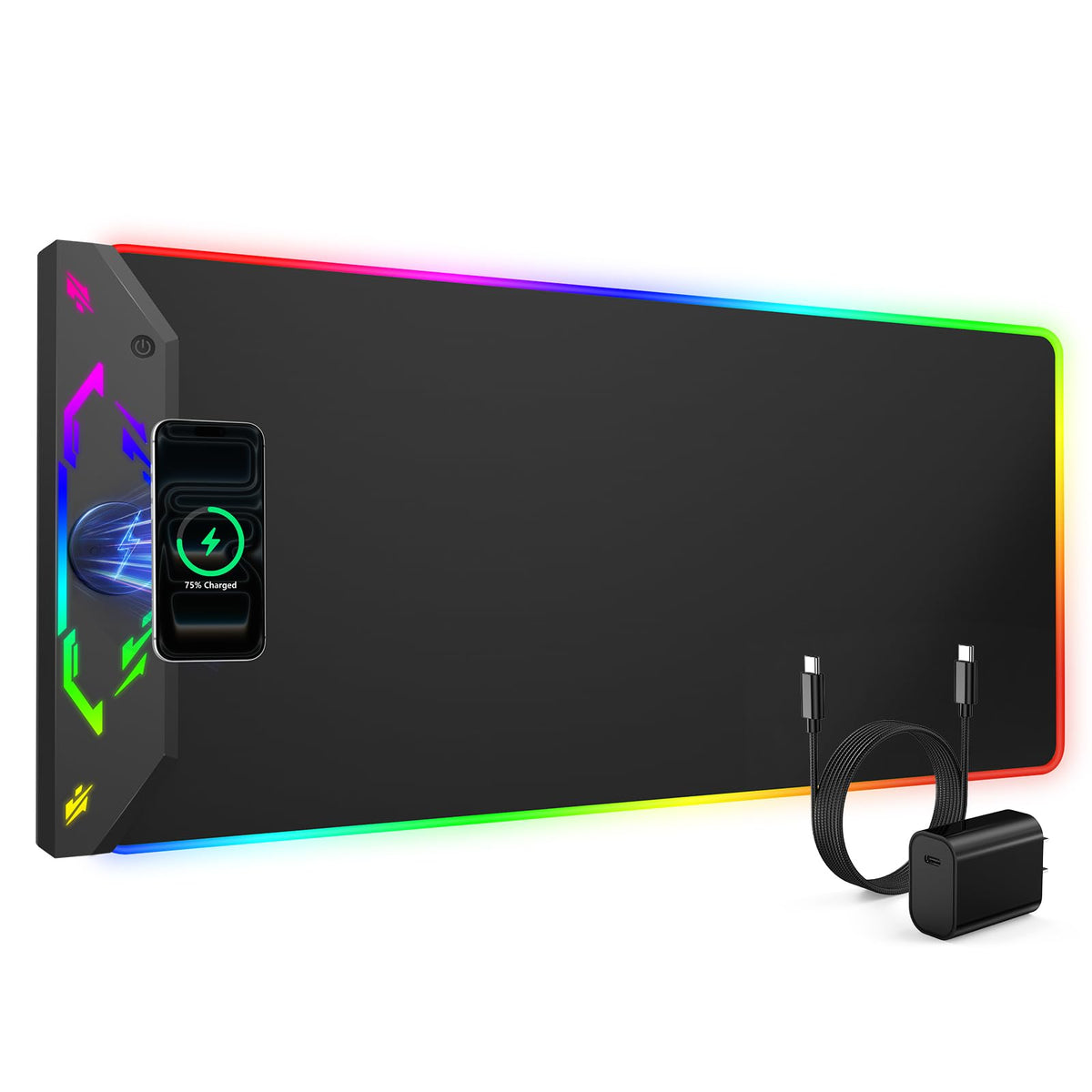 Magnetic Wireless Charging Mouse Pad Gaming, 31.5"x15.8" Large Desk Mat