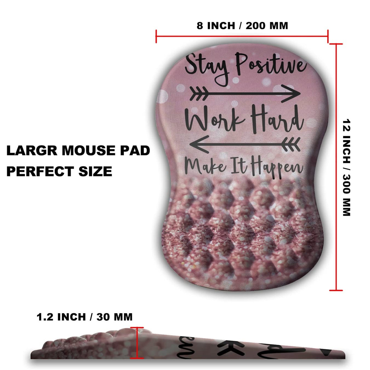 KUOSGM Mouse Pad Wrist Support, Ergonomic Mouse Pad with Massage Dot, Comfortable Computer Mouse