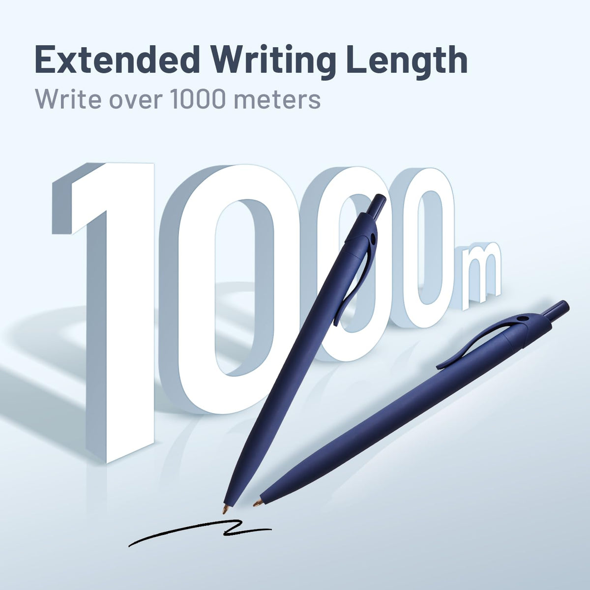 Wiaziert BallPoint Pens, 50 Pack (BLACK Ink),Bulk Pens, Navy Blue Barrel,Click Pens for Office Home