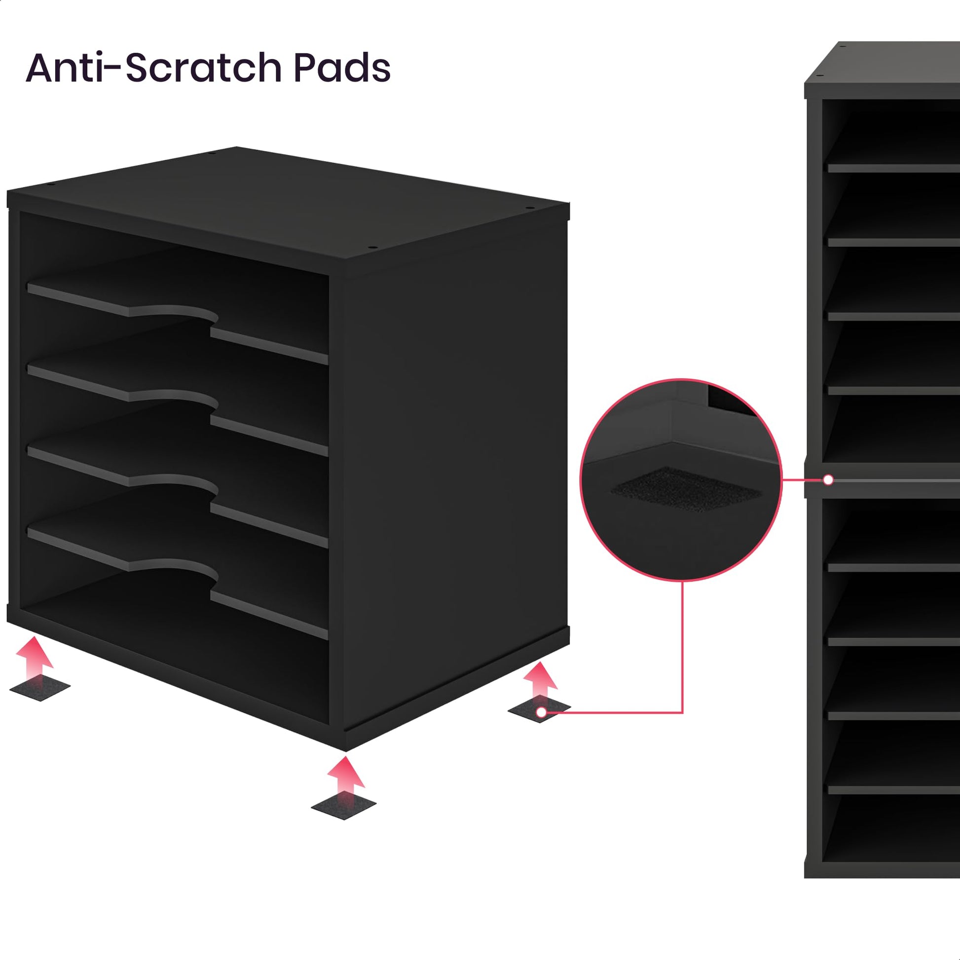Ballucci 5-Tier File Organizer for Desk, Wooden Mail Sorter, Office Desk Organization, Paper