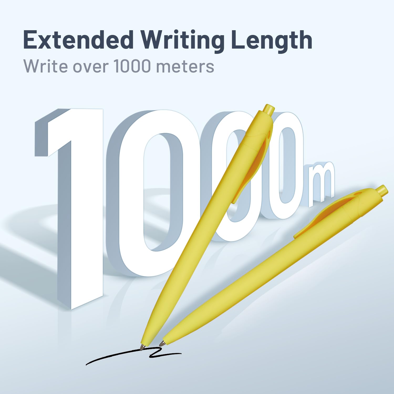 Wiaziert BallPoint Pens, 100 Pack (BLACK Ink),Bulk Pens, Yellow Barrel,Click Pens for Office Home