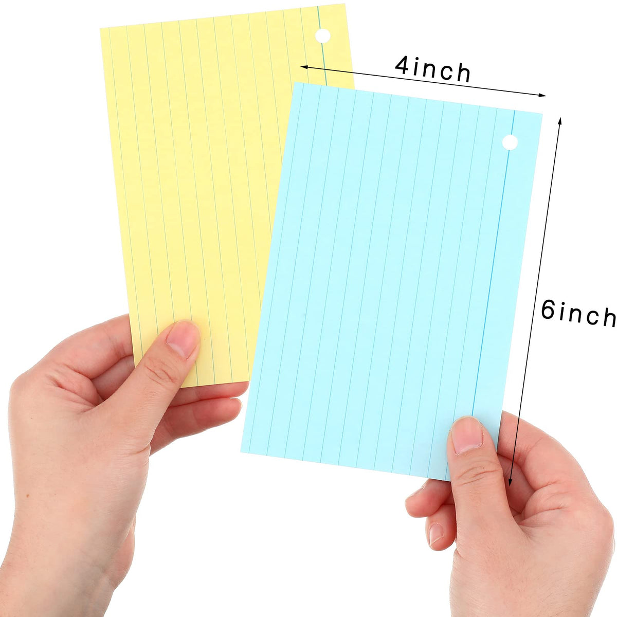 Epakh 300 Pcs Index Cards with Rings, 4 x 6 Inch, Light Color