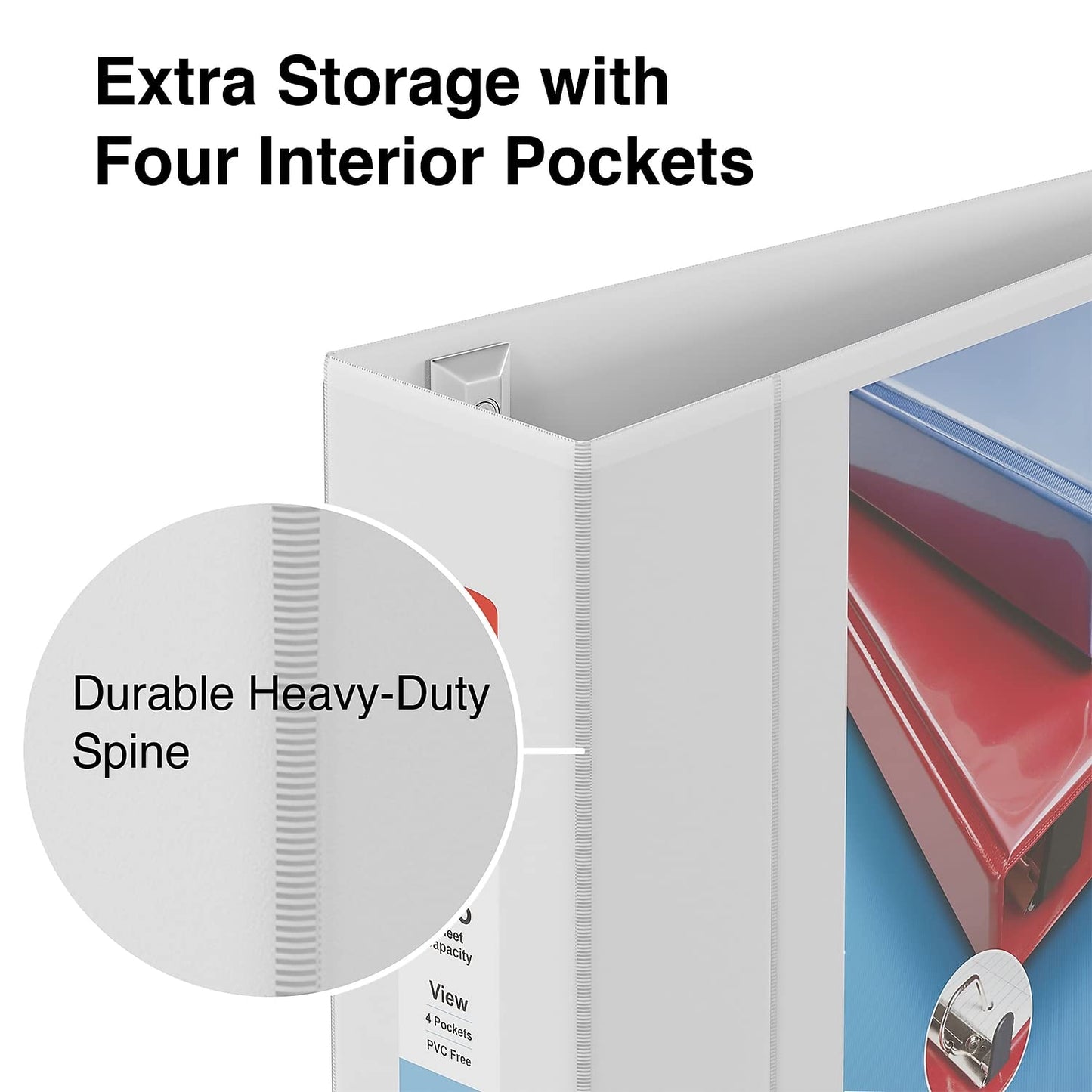 Staples Heavy-Duty 4-Inch D-Ring View Binder, White, 775 Sheets