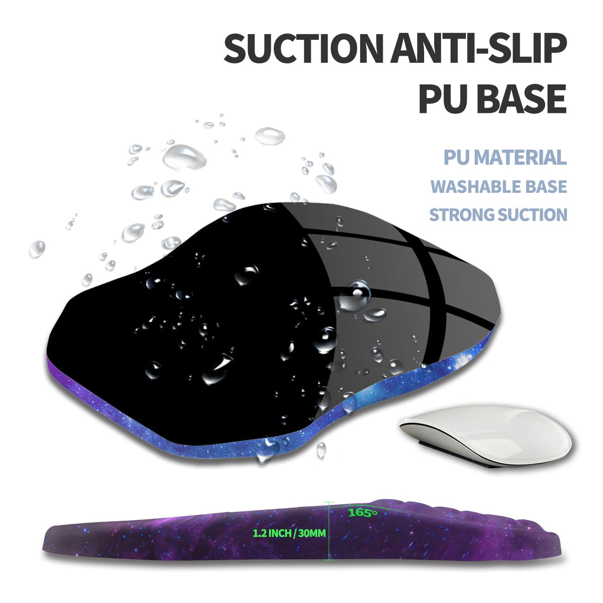 Gleamtide Ergonomic Raised Mouse Pad Wrist Support with Bilateral Slope Memory Foam Mousepad for