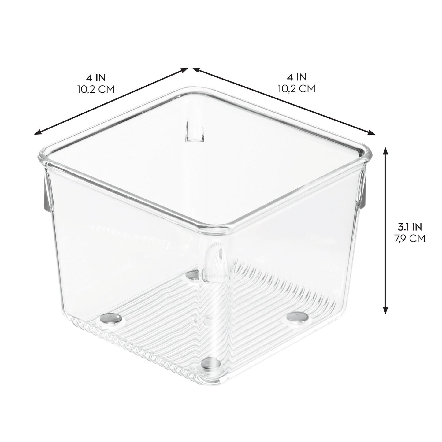 iDesign Plastic Drawer Organizer Bins, Set of 6, Clear