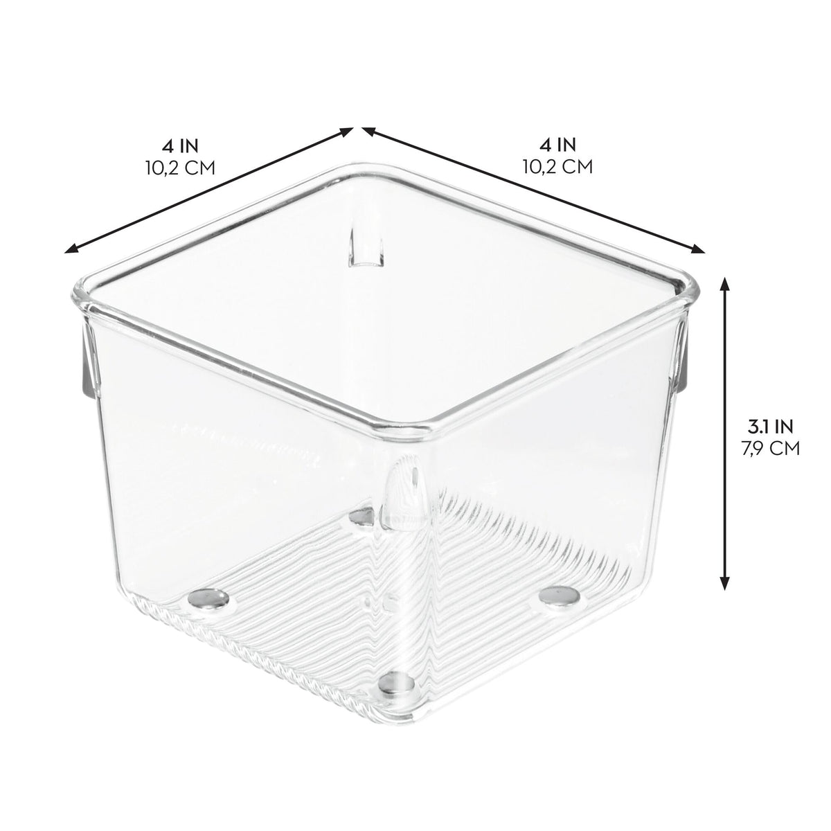 iDesign Plastic Drawer Organizer Bins, Set of 6, Clear