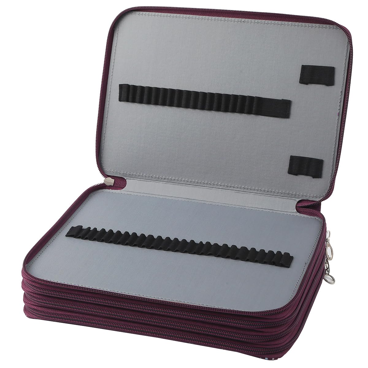 Lbxgap 200 Slots Canvas Pencil Case 4-Layer Zipped Holder w/Handle