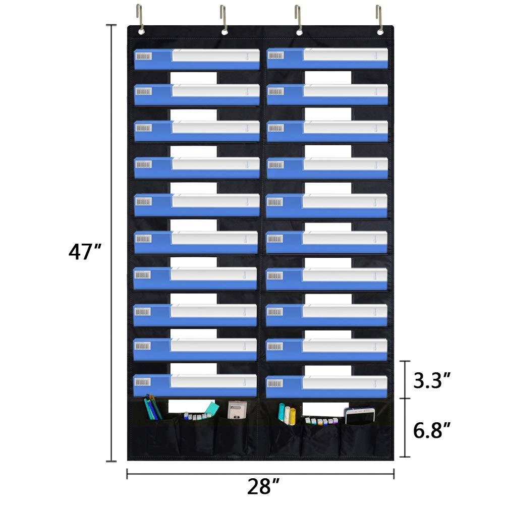 EAMAY Hanging File Folder Organizer Wall Mounted - 20 Pockets and 6 Learning Tool Wall File