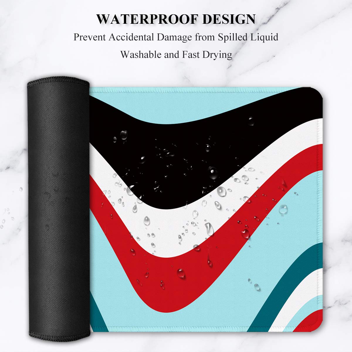 Auhoahsil Large Mouse Pad, Full Desk XXL Extended Gaming Mouse Pad 35" X 15", Waterproof Desk Mat