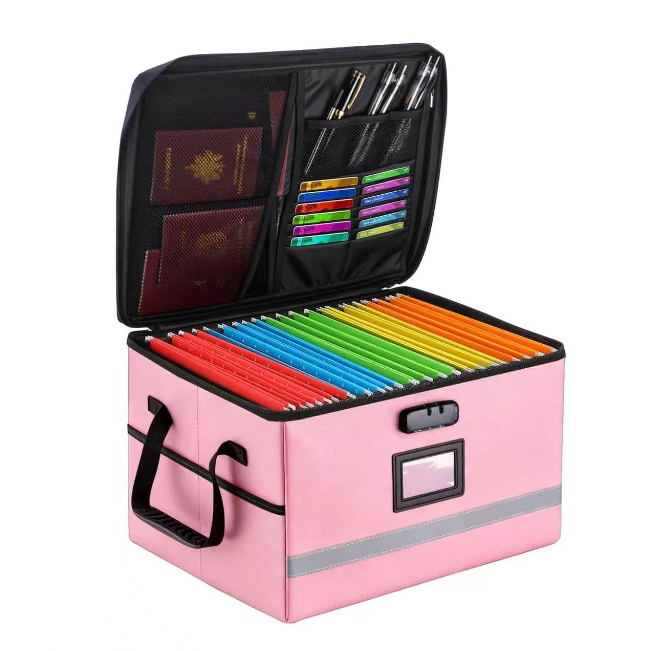 EXLIFBAG Fireproof File Organizer with Lock, 1 Layer