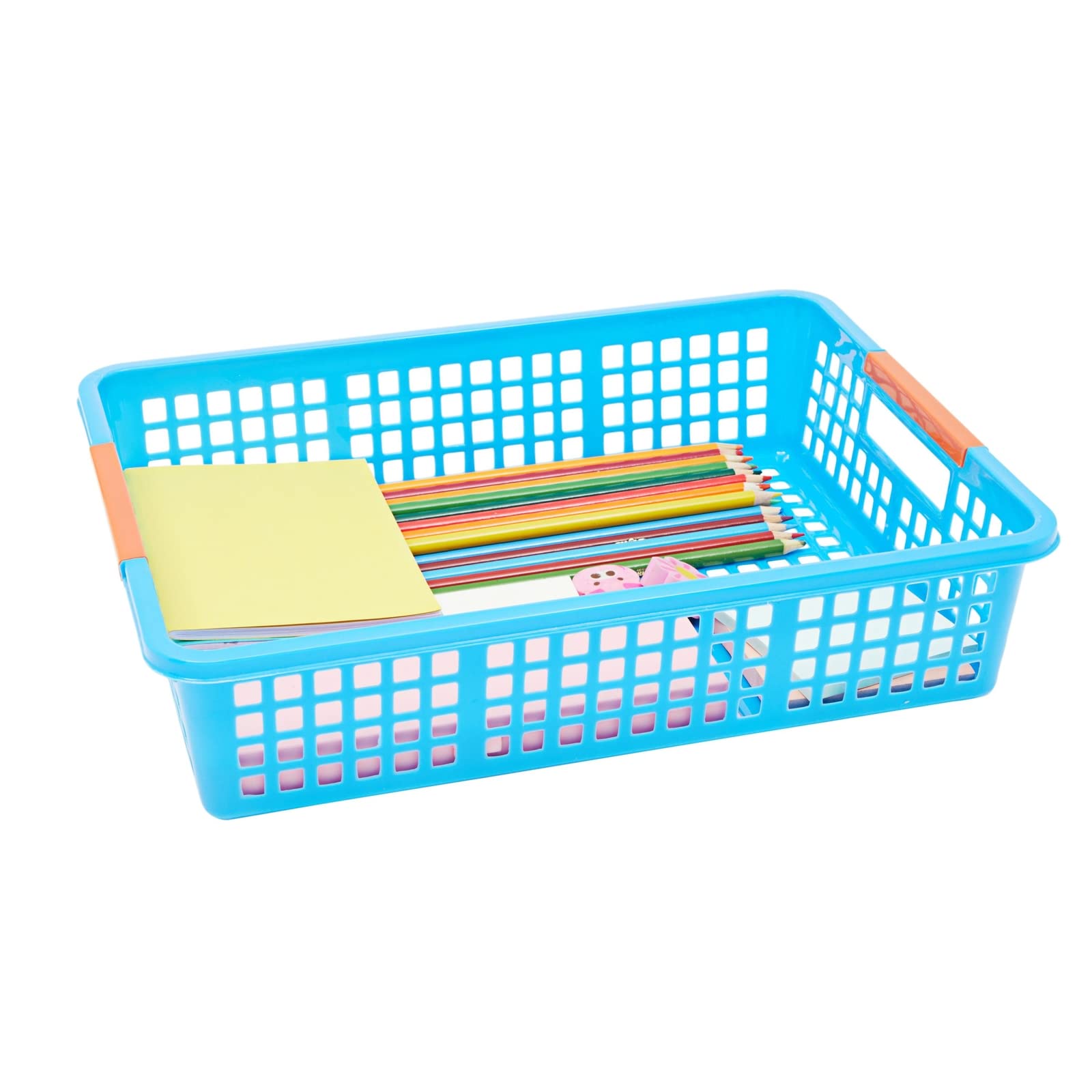 Bright Creations 6 Pack Plastic Turn In Paper Trays for Classroom, Colorful Storage Bin Basket