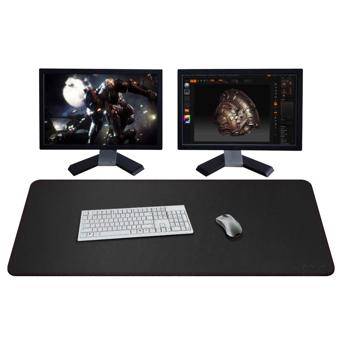 ZORESYN XXL PU Leather Desk Mat, 43.3"x19.7", Black