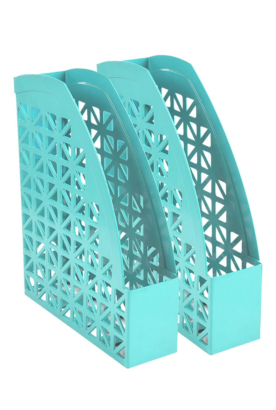 Mintra Office Plastic Desk Organizer 2pk Magazine File (Teal)