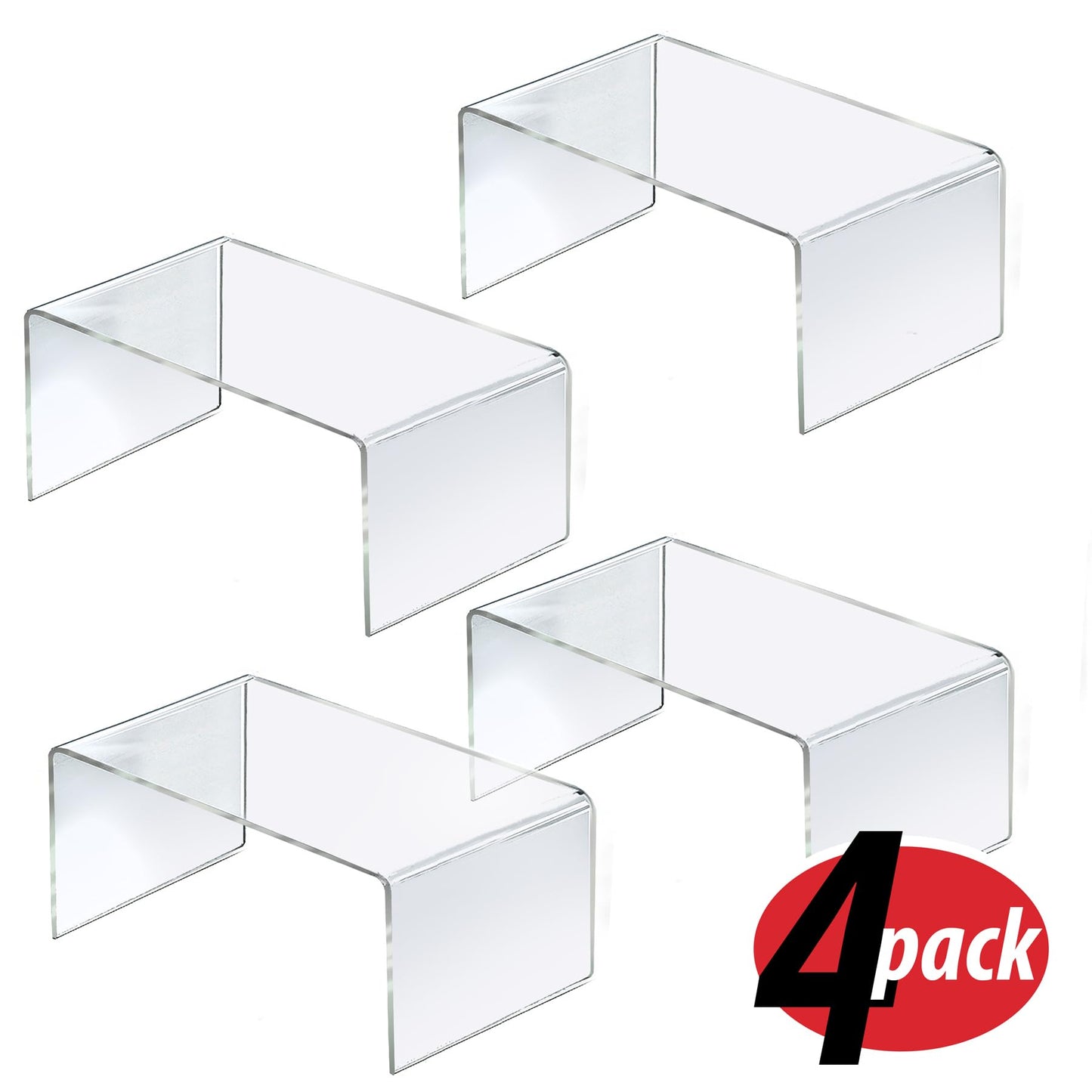 Azar Displays 515311 12" W x 7.75" D x 6" H Acrylic Riser (4 Pack)