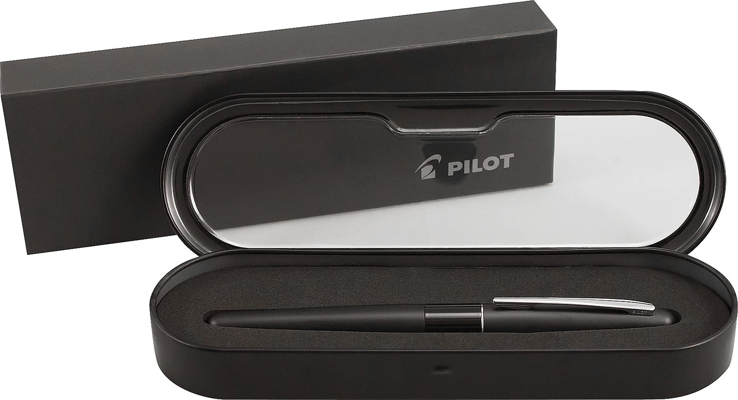 PILOT Metropolitan Collection Fountain Pen, Black Barrel, Classic Design, Medium Nib, Black Ink