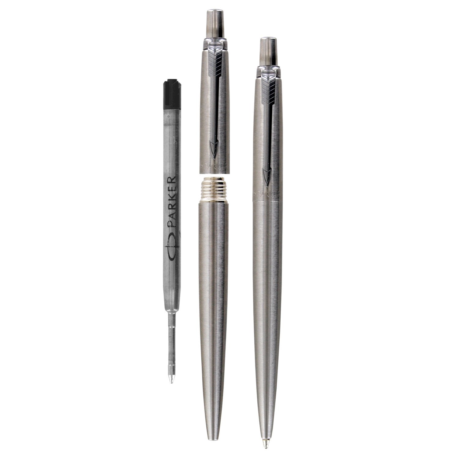 Parker Jotter Pen, Stainless Steel, Medium Point, Black Ink