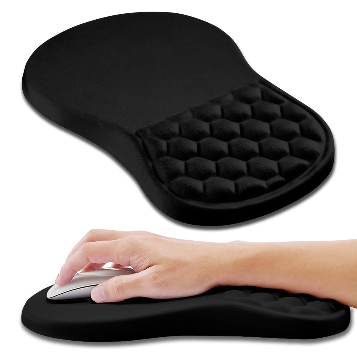 Hokafenle Ergonomic Mouse Pad Wrist Support, Wrist Rest Mousepad for Carpal Tunnel Pain Relief with
