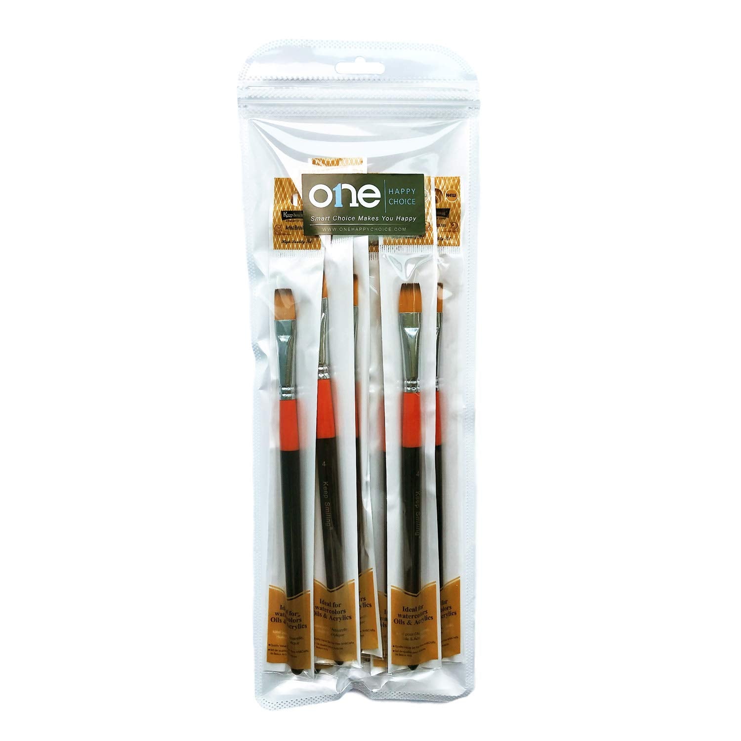 1/2 Inch Flat Bright Paint Brush Set of 12, Premium Taklon Synthetic Hair