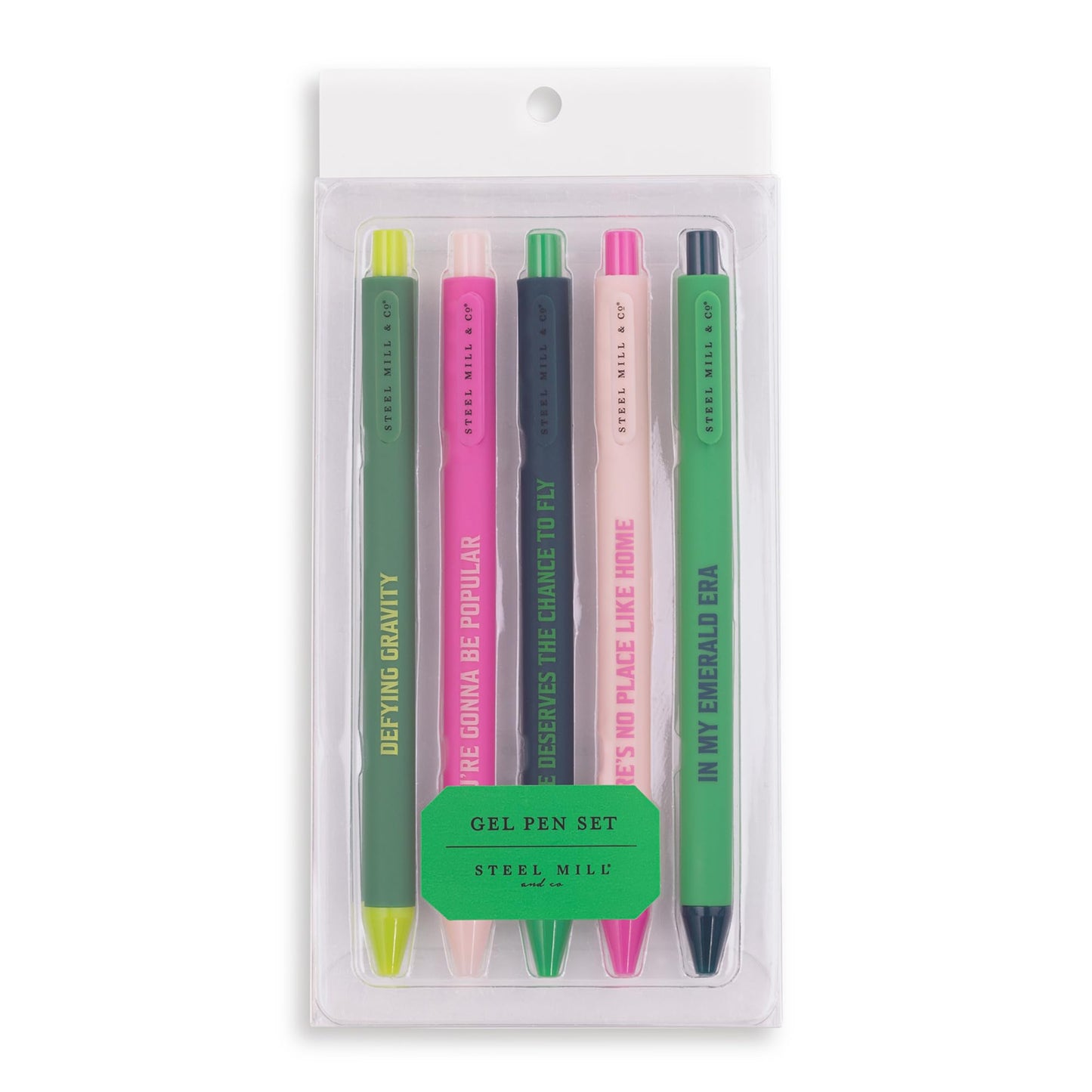 Steel Mill & Co. Wicked Gel Pen Set, Pink and Green