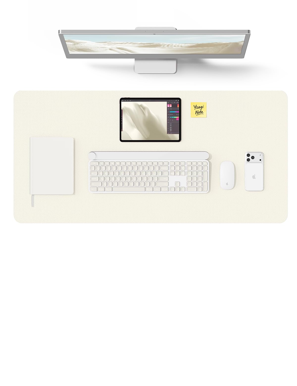 YSAGi Leather Desk Protector, Office Mat, Large Mouse Mat, Non-Slip PU Leather Blotter, Laptop