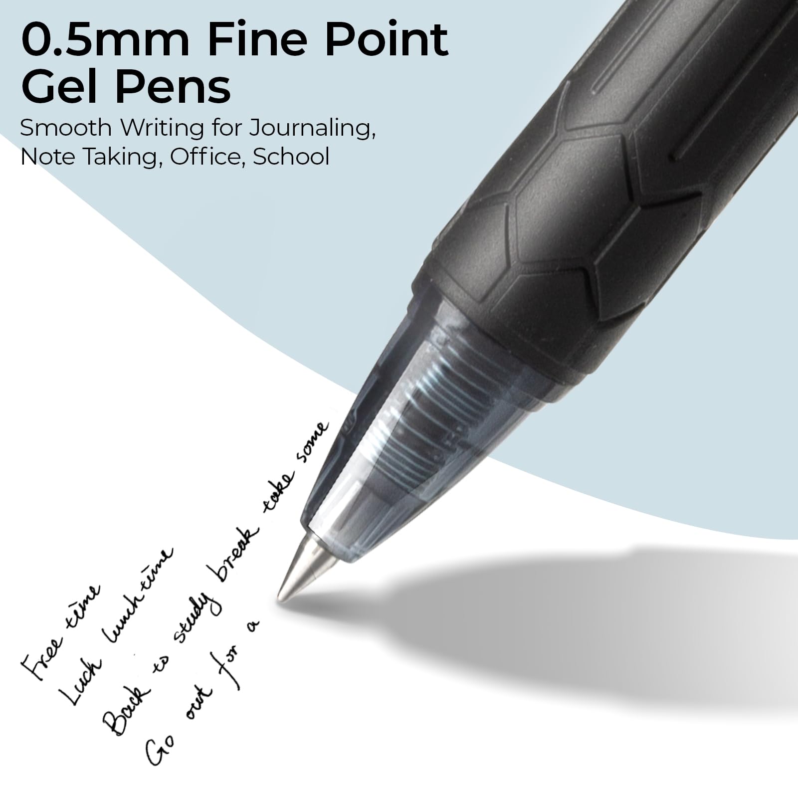 M&G 30 Pcs Black Gel Pens, 0.5mm Fine Point, Quick Dry Ink