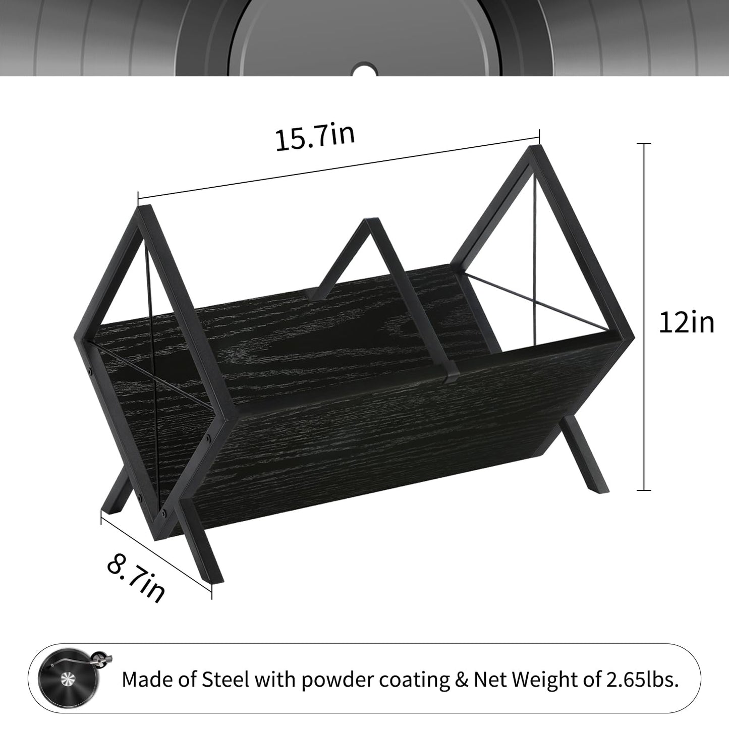 YINMIT Vinyl Record Holder - 80-100 LP Vinyl Record Storage Rack, Quick Assembly Display, Retro