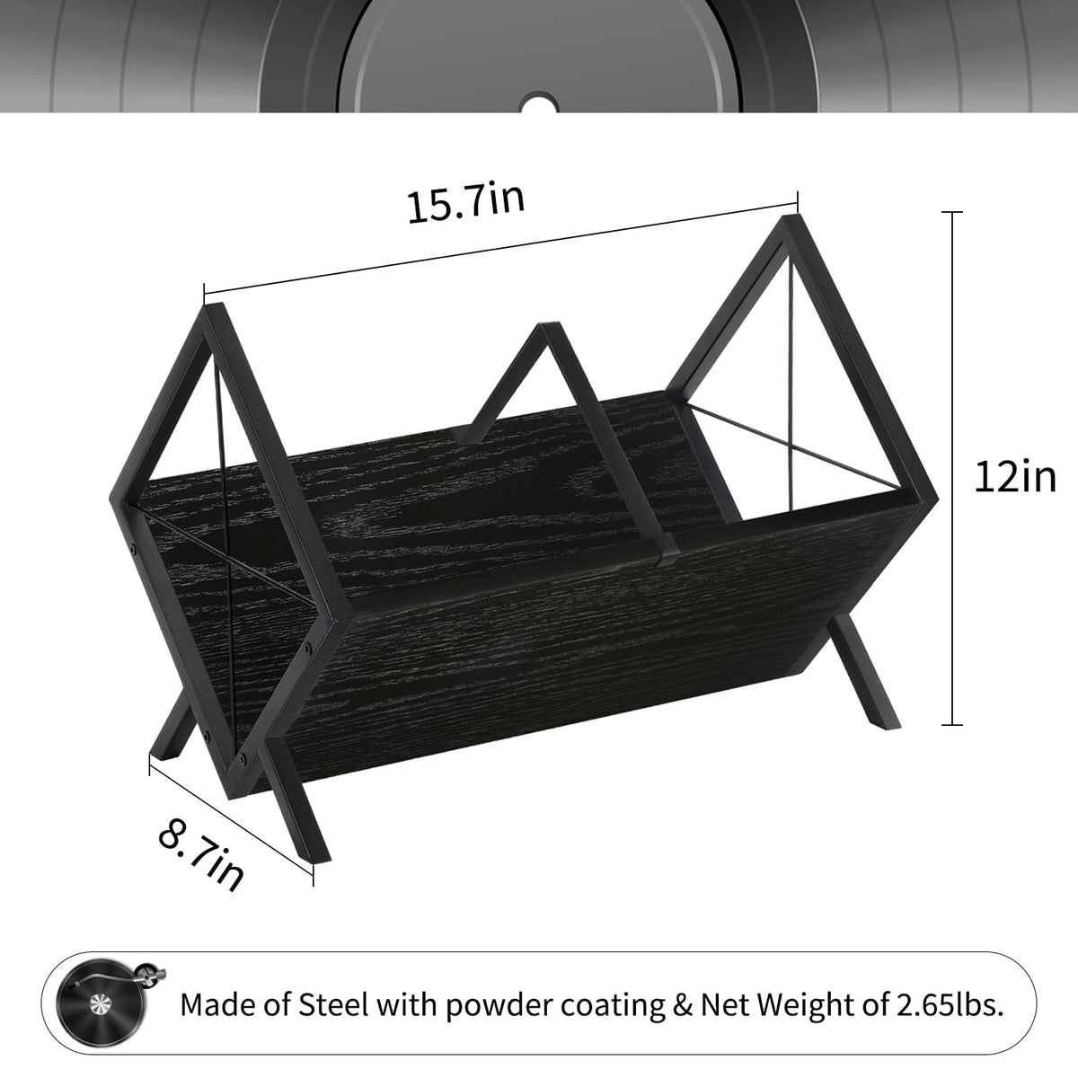 YINMIT Vinyl Record Holder - 80-100 LP Vinyl Record Storage Rack, Quick Assembly Display, Retro