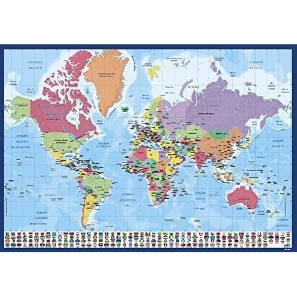 Grupo Erik World Map Desk Mat in Portuguese