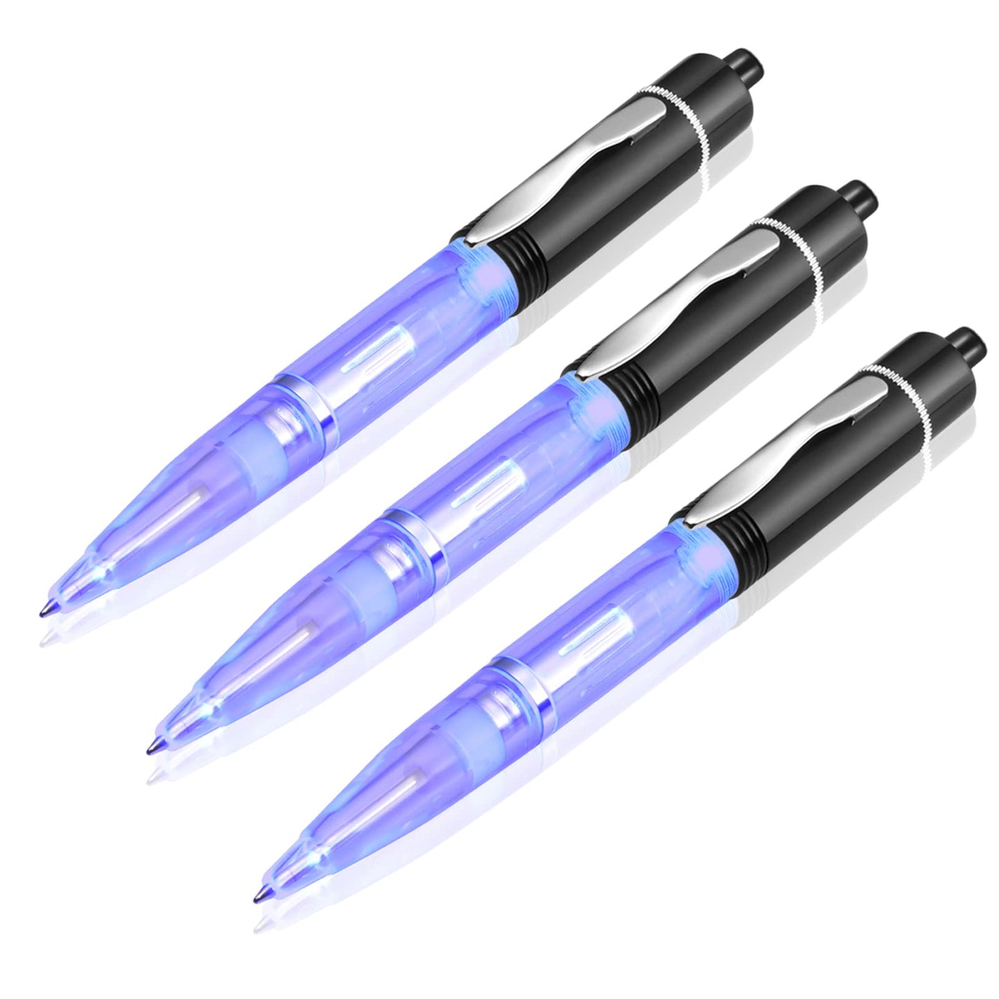 Glovion LED Light Pen, Lighted Ballpoint Pen Penlight for Nighttime Writing –Blue Light with Black