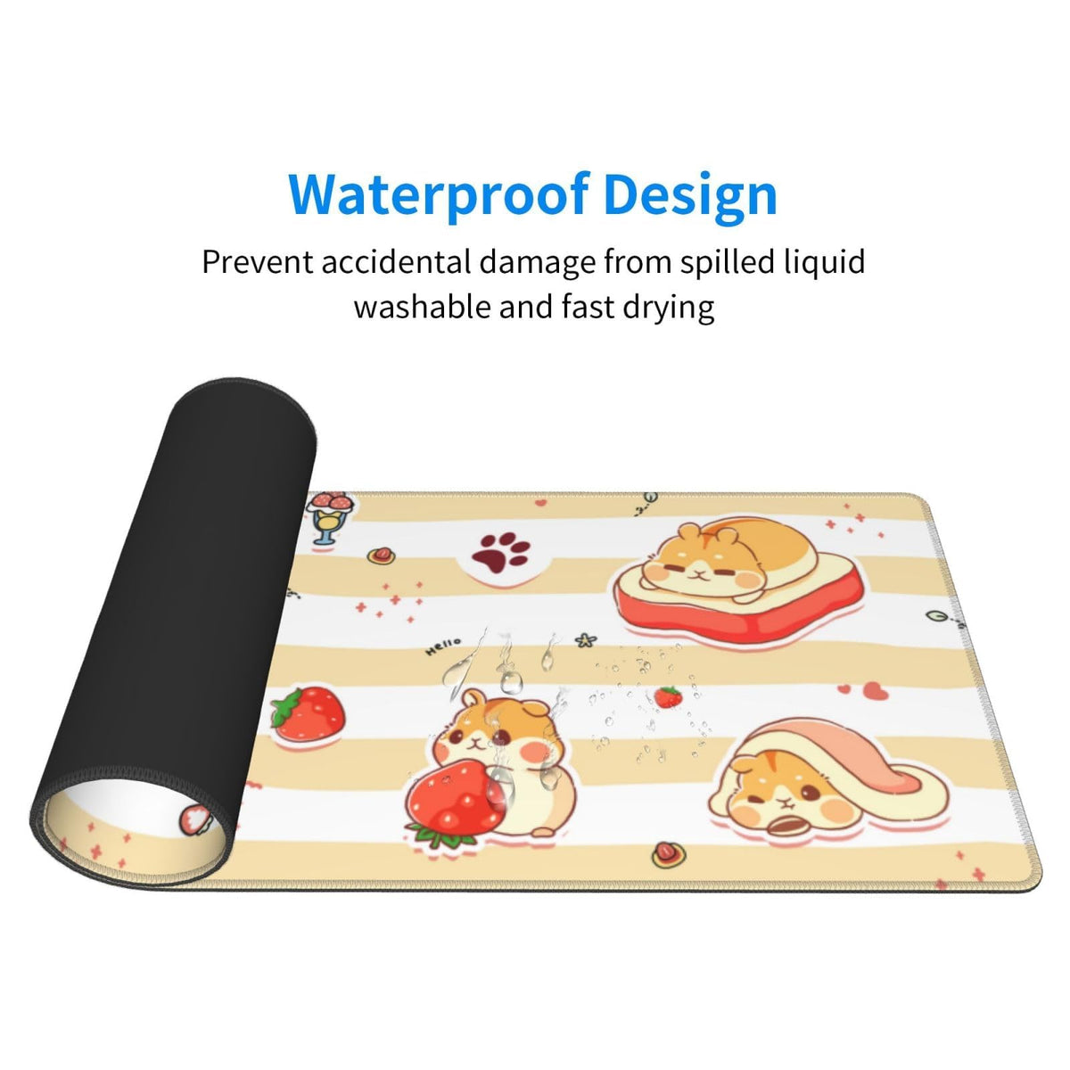 Cute Hamster Mouse Pad XL Large Mousepad Non Slip Rubber Base Desk Mat for Laptop Computer Gaming